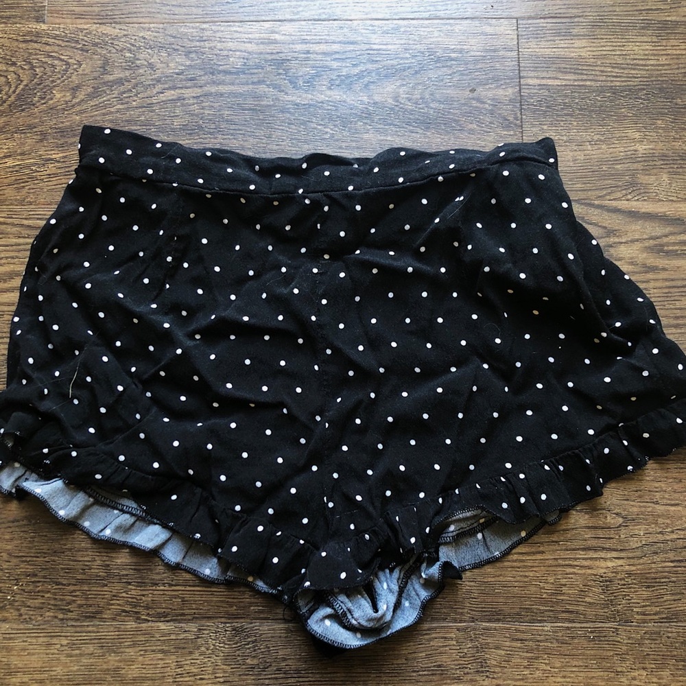 black polkadot shorts